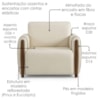 Poltrona Decorativa Aurora Pes Madeira Courino TCS 725 MOLL