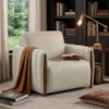 Poltrona Decorativa Aurora Pes Madeira Courino TCS 725 MOLL