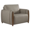 Poltrona Decorativa Aurora Pes Madeira Courino TCS 726 MOLL
