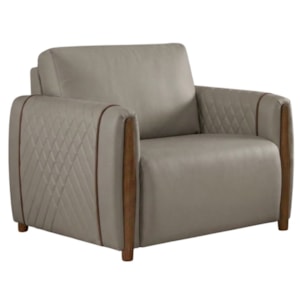 Poltrona Decorativa Aurora Pes Madeira Courino TCS 726 MOLL