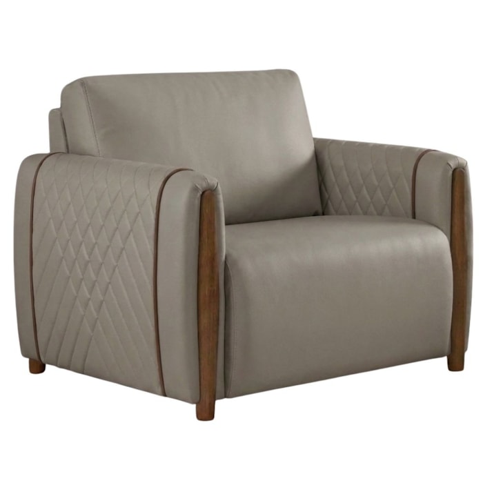Poltrona Decorativa Aurora Pes Madeira Courino TCS 726 MOLL