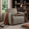 Poltrona Decorativa Aurora Pes Madeira Courino TCS 726 MOLL