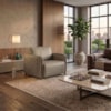 Poltrona Decorativa Aurora Pes Madeira Courino TCS 726 MOLL