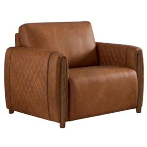 Poltrona Decorativa Aurora Pes Madeira Courino TCS 727 MOLL
