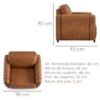 Poltrona Decorativa Aurora Pes Madeira Courino TCS 727 MOLL