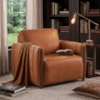 Poltrona Decorativa Aurora Pes Madeira Courino TCS 727 MOLL
