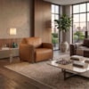 Poltrona Decorativa Aurora Pes Madeira Courino TCS 727 MOLL