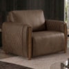 Poltrona Decorativa Aurora Pes Madeira Courino TCS 729 MOLL