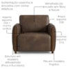 Poltrona Decorativa Aurora Pes Madeira Courino TCS 729 MOLL