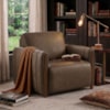 Poltrona Decorativa Aurora Pes Madeira Courino TCS 729 MOLL