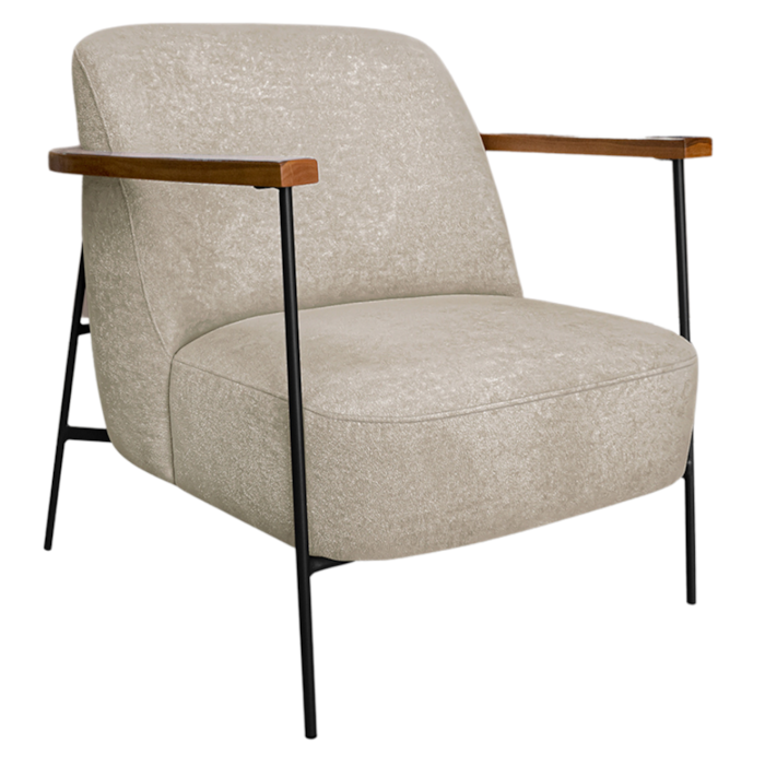 Poltrona Decorativa Base Em Aço Esra 88 cm Boucle 3301 Ezz