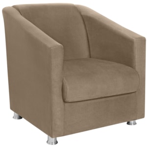 Poltrona Decorativa Bia Suede Marrom Claro MPassos Poltrona Decorativa Bia Suede Marrom Claro MPassos