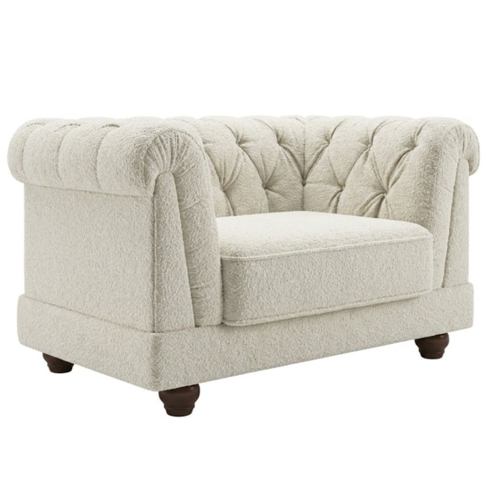 Poltrona Decorativa Capitone Acorde Pes MDF Boucle TCE 1010 MOLL