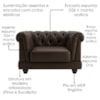 Poltrona Decorativa Capitone Acorde Pes MDF Courino TCS 721 MOLL