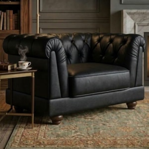 Poltrona Decorativa Capitone Acorde Pes MDF Courino TCS 724 MOLL
