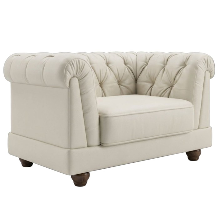 Poltrona Decorativa Capitone Acorde Pes MDF Courino TCS 725 MOLL