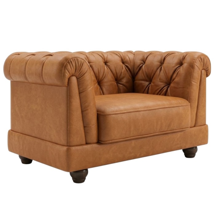 Poltrona Decorativa Capitone Acorde Pes MDF Courino TCS 727 MOLL