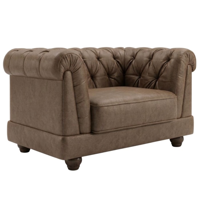 Poltrona Decorativa Capitone Acorde Pes MDF Courino TCS 729 MOLL