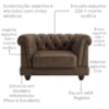 Poltrona Decorativa Capitone Acorde Pes MDF Courino TCS 729 MOLL