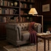 Poltrona Decorativa Capitone Acorde Pes MDF Courino TCS 729 MOLL