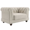 Poltrona Decorativa Capitone Acorde Pes MDF Linho TCS 701 MOLL