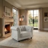 Poltrona Decorativa Capitone Acorde Pes MDF Linho TCS 701 MOLL