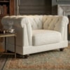 Poltrona Decorativa Capitone Acorde Pes MDF Linho TCS 701 MOLL