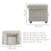 Poltrona Decorativa Capitone Acorde Pes MDF Linho TCS 701 MOLL