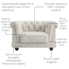 Poltrona Decorativa Capitone Acorde Pes MDF Linho TCS 701 MOLL