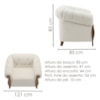 Poltrona Decorativa Capitone Milano Pes Madeira Boucle TCE 1010 MOLL