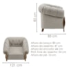 Poltrona Decorativa Capitone Milano Pes Madeira Boucle TCE 1018 MOLL