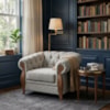 Poltrona Decorativa Capitone Milano Pes Madeira Boucle TCE 1018 MOLL