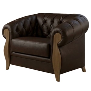 Poltrona Decorativa Capitone Milano Pes Madeira Courino TCS 721 MOLL