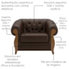 Poltrona Decorativa Capitone Milano Pes Madeira Courino TCS 721 MOLL