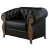 Poltrona Decorativa Capitone Milano Pes Madeira Courino TCS 724 MOLL