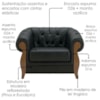 Poltrona Decorativa Capitone Milano Pes Madeira Courino TCS 724 MOLL