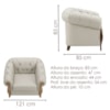 Poltrona Decorativa Capitone Milano Pes Madeira Courino TCS 725 MOLL