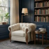 Poltrona Decorativa Capitone Milano Pes Madeira Courino TCS 725 MOLL