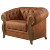 Poltrona Decorativa Capitone Milano Pes Madeira Courino TCS 727 MOLL