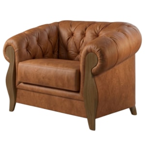 Poltrona Decorativa Capitone Milano Pes Madeira Courino TCS 727 MOLL