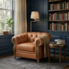 Poltrona Decorativa Capitone Milano Pes Madeira Courino TCS 727 MOLL