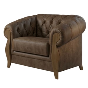 Poltrona Decorativa Capitone Milano Pes Madeira Courino TCS 729 MOLL
