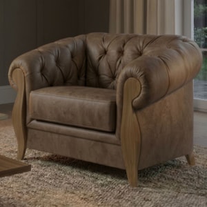 Poltrona Decorativa Capitone Milano Pes Madeira Courino TCS 729 MOLL