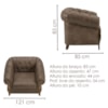 Poltrona Decorativa Capitone Milano Pes Madeira Courino TCS 729 MOLL