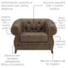 Poltrona Decorativa Capitone Milano Pes Madeira Courino TCS 729 MOLL