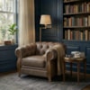 Poltrona Decorativa Capitone Milano Pes Madeira Courino TCS 729 MOLL