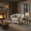 Poltrona Decorativa Capitone Milano Pes Madeira Linho TCS 701 MOLL