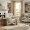 Poltrona Decorativa Capitone Sasha Pes Madeira Boucle TCE 1010 MOLL
