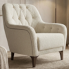 Poltrona Decorativa Capitone Sasha Pes Madeira Boucle TCE 1010 MOLL