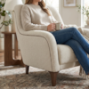 Poltrona Decorativa Capitone Sasha Pes Madeira Boucle TCE 1010 MOLL